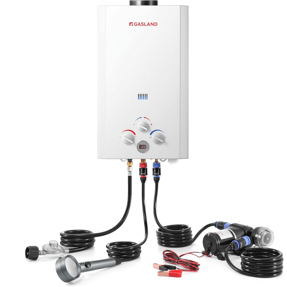 GASLAND 2.64GPM 10L 68,000BTU Outdoor Portable Tankless Digital Screen Propane Water Heater With Pump