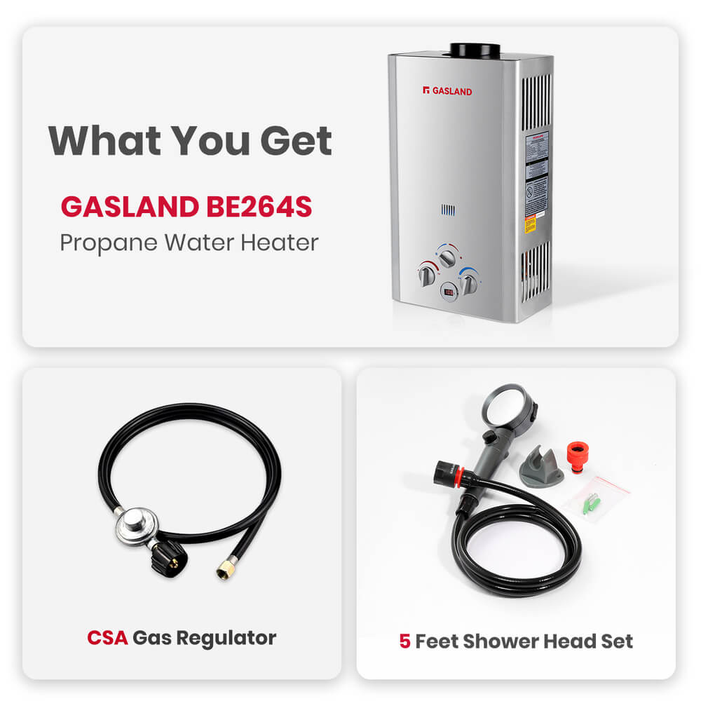 GASLAND Propane Tankless Water Heater - 2.64GPM 10L Digital Screen