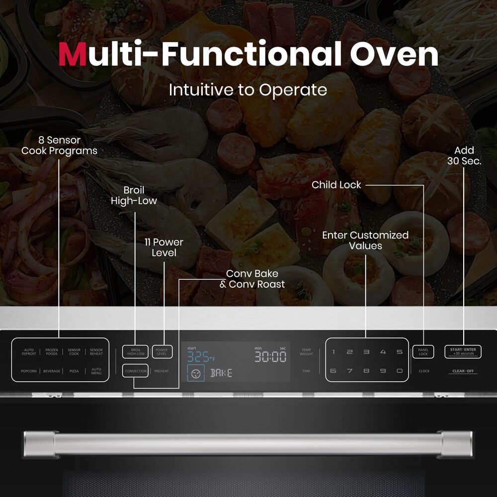 GASLAND 24" 1.6 Cu. Ft. 1000W Built-in Microwaves - Drawer