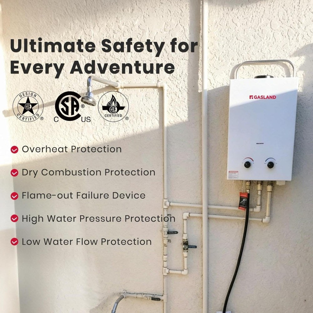 Portable Tankless Propane Water Heater - 1.58GPM 6L 41,000BTU