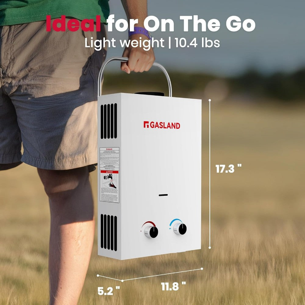 Portable Tankless Propane Water Heater - 1.58GPM 6L 41,000BTU