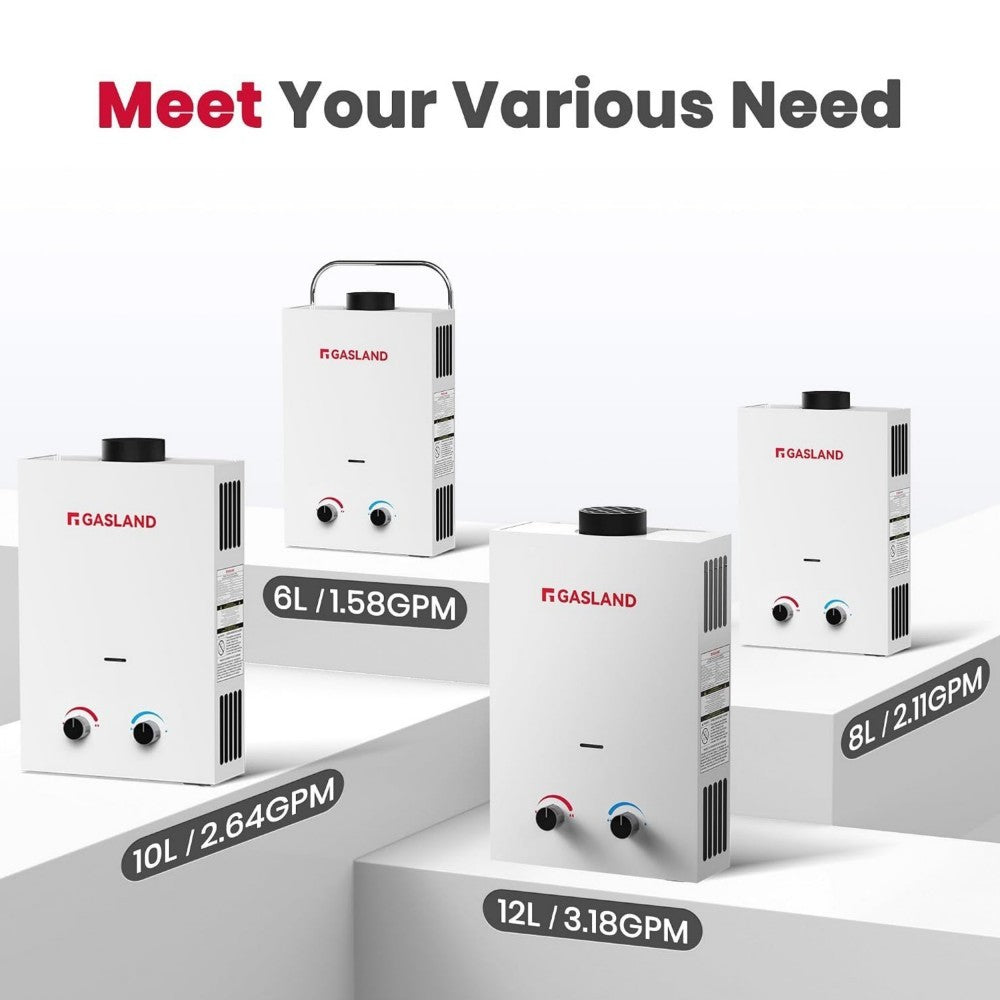 Portable Tankless Propane Water Heater - 1.58GPM 6L 41,000BTU
