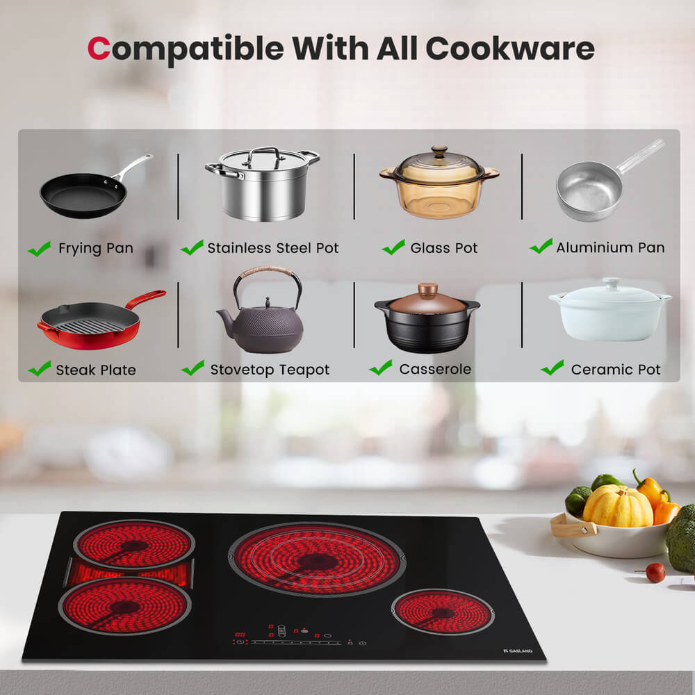 GASLAND 30" 4 Burner Sync Element Slide Touch Control Electric Cooktop