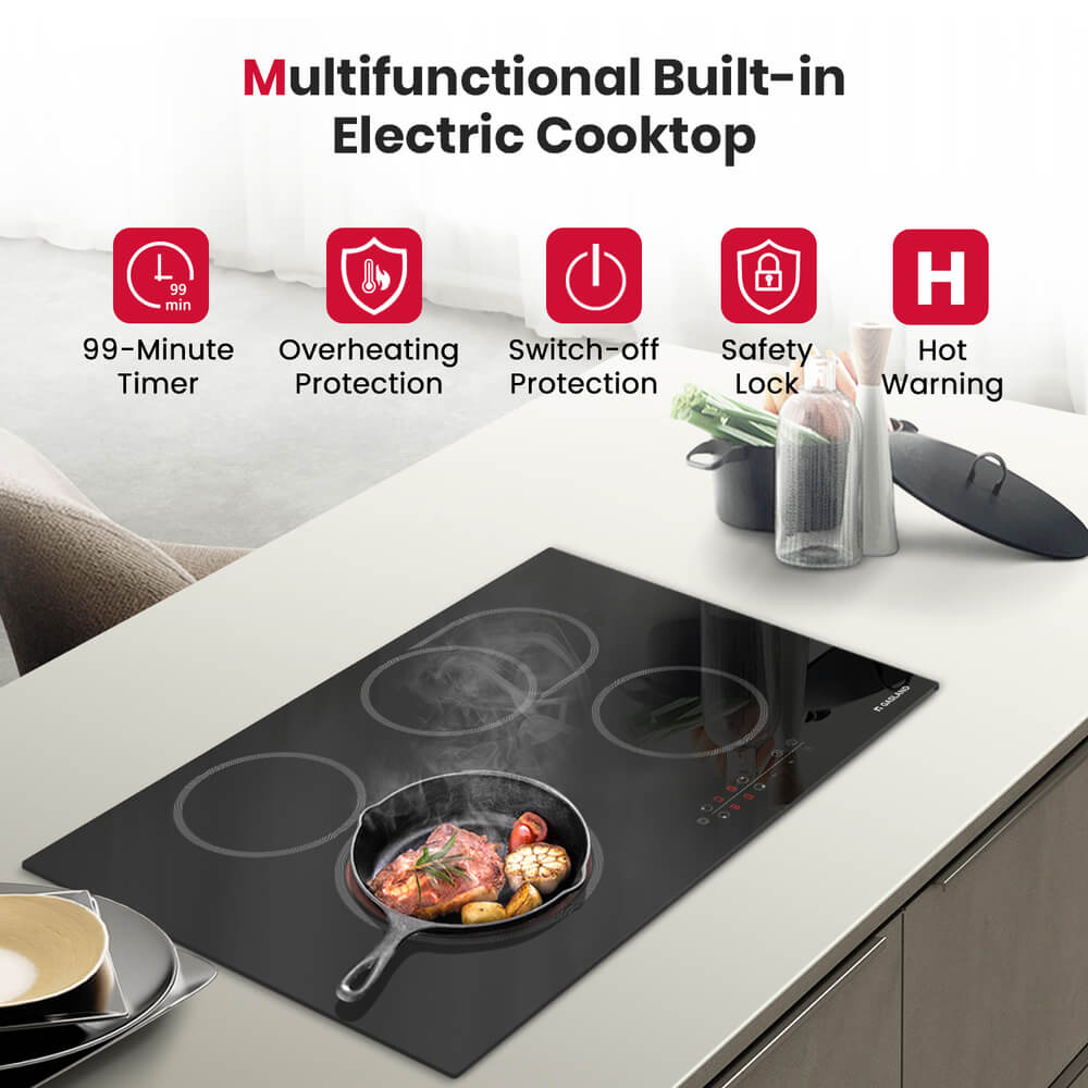 GASLAND 30" 4 Burner Sensor Touch Control Electric Cooktop, Batteryfree