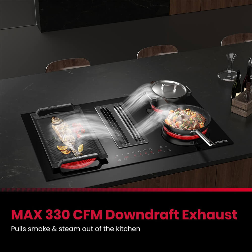 31.5'' 4 Burner Downdraft Vent Electric Cooktop