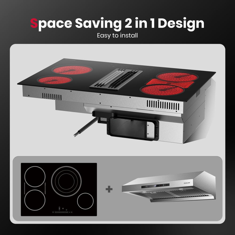GASLAND 30'' 4 Burner Downdraft Vent Electric Ceramic Cooktop