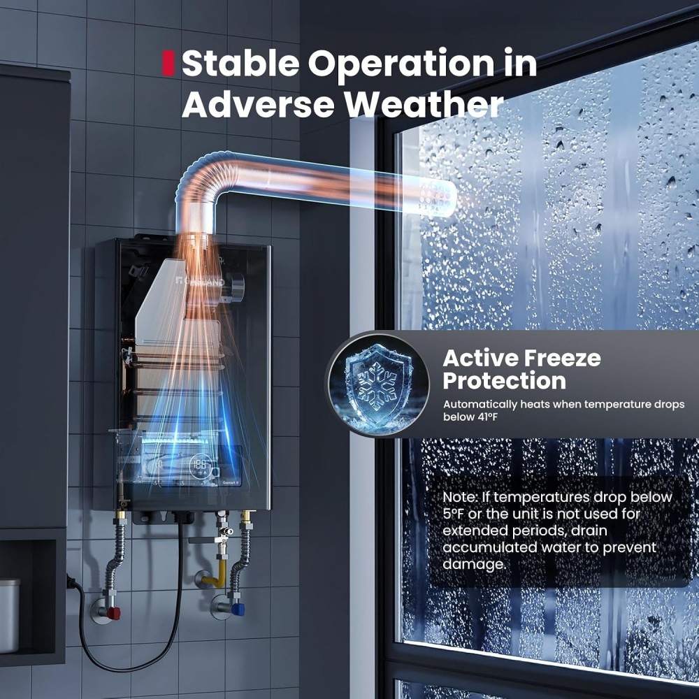 GASLAND Gasmart C 5.0 GPM Indoor Propane Water Heater with 3" Vent Pipe