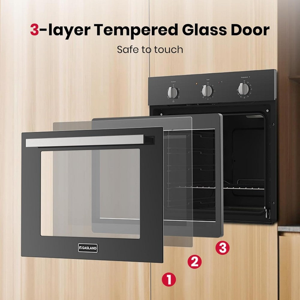 24" 2.79 Cu.ft. 5 Cooking Modes Built-In Electric Wall Oven - Black