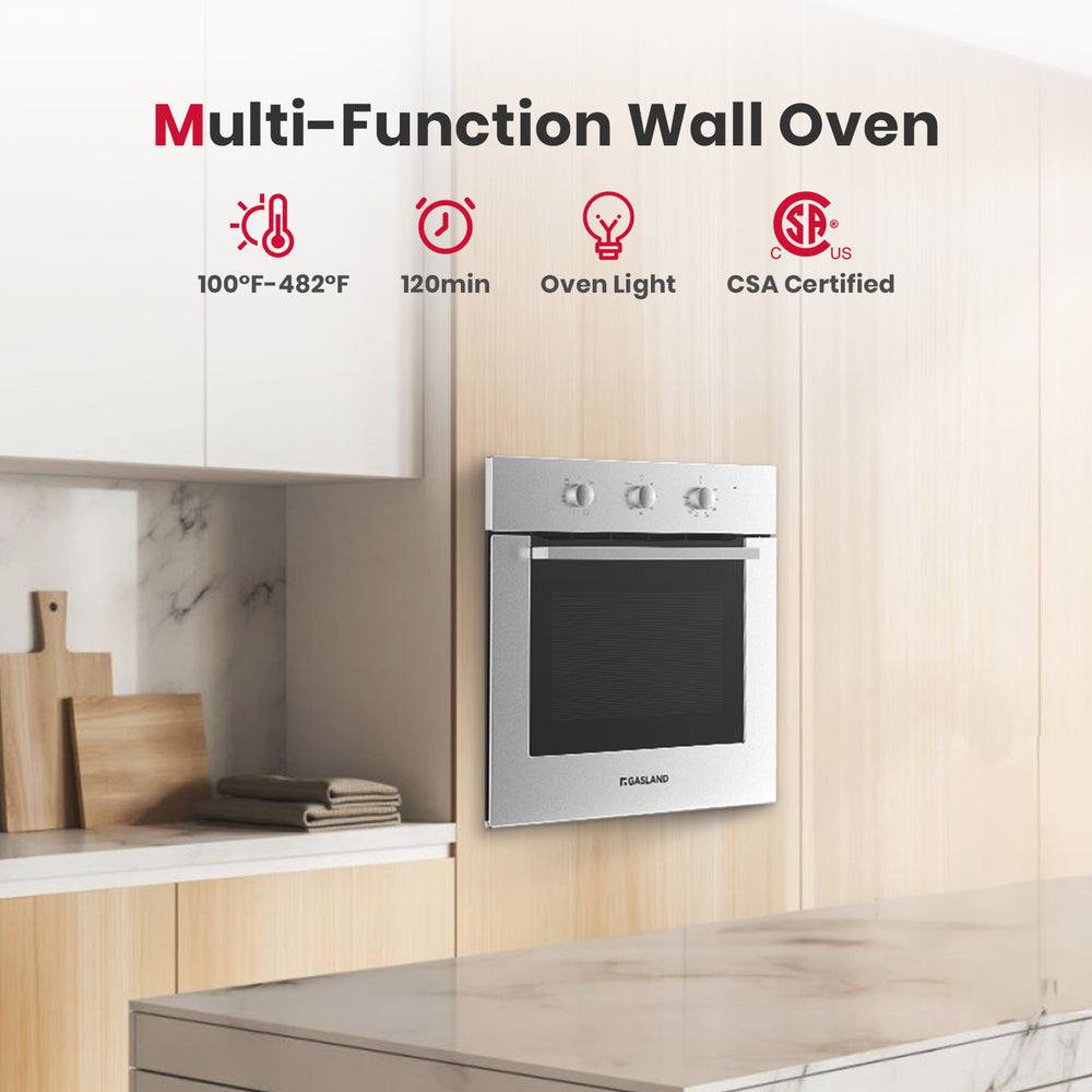 GASLAND 24" 2.3Cu.f 5 Modes Built-in Electric Single Wall Oven - Stainless Steel