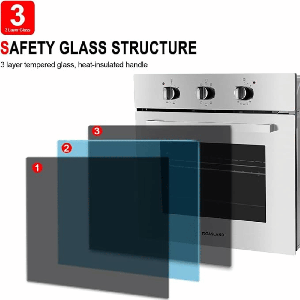 GASLAND 24" 2.3Cu.f 9 Modes Built-in Electric Single Wall Oven with Rotisserie - Stainless Steel