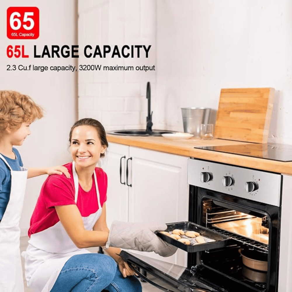 GASLAND 24" 2.3Cu.f 9 Modes Built-in Electric Single Wall Oven with Rotisserie - Stainless Steel