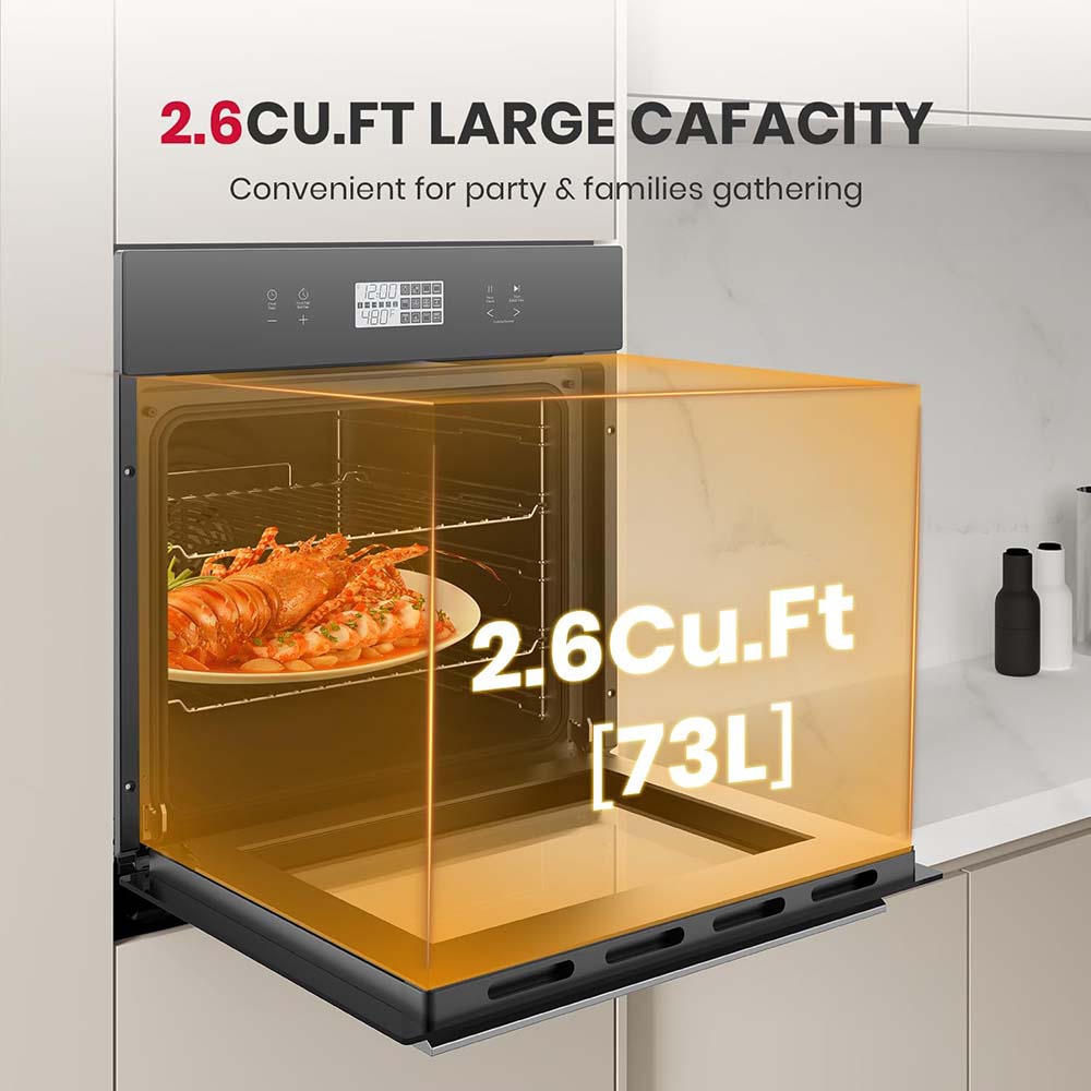 GASLAND 24" 2.6 Cu.ft Built-in Convection Single Wall Electric Oven