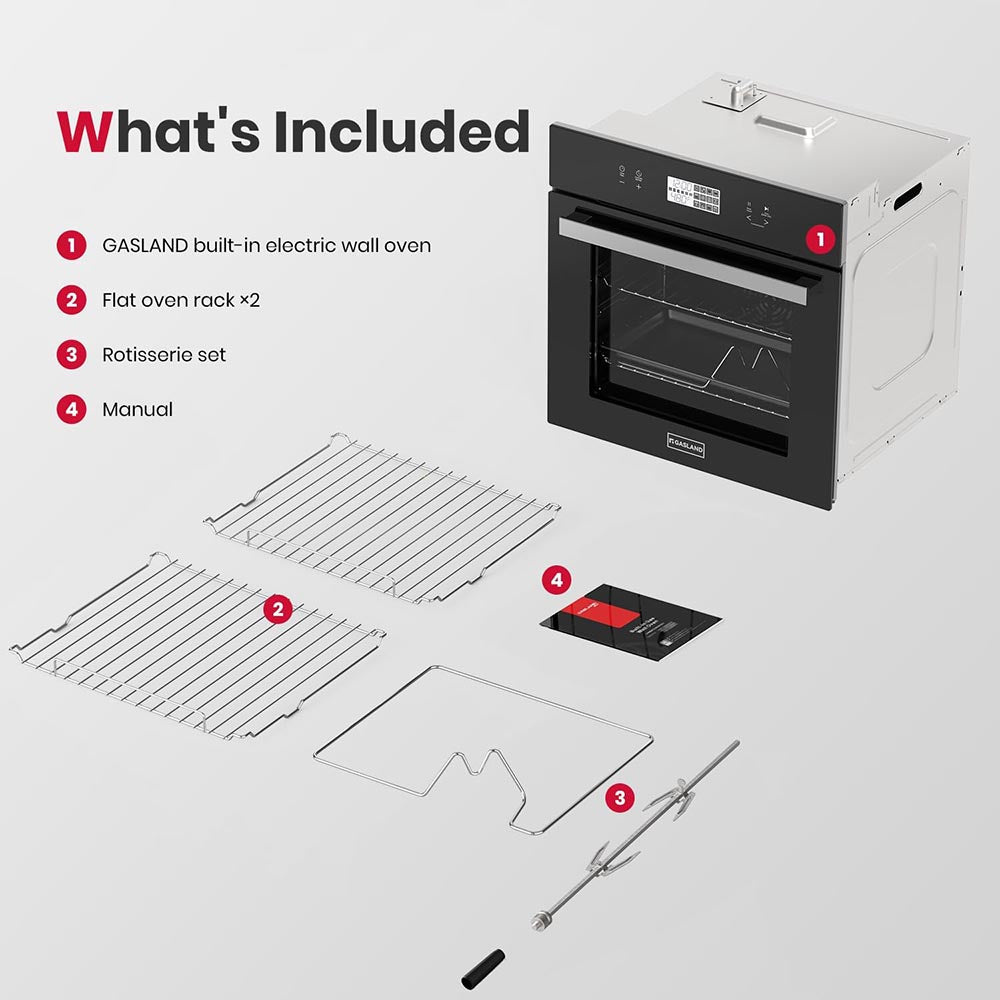 GASLAND 24" 2.6 Cu.ft Built-in Convection Single Wall Electric Oven
