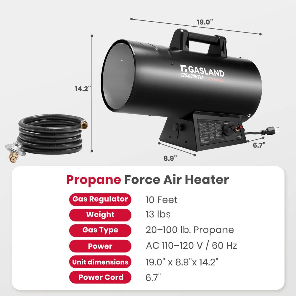 GASLAND Flame Jet Propane Force Air Heater 125,000 BTU