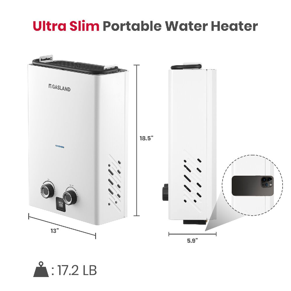 GASLAND 2.64GPM Portable Propane Tankless Camper Water Heater With Pump Kit