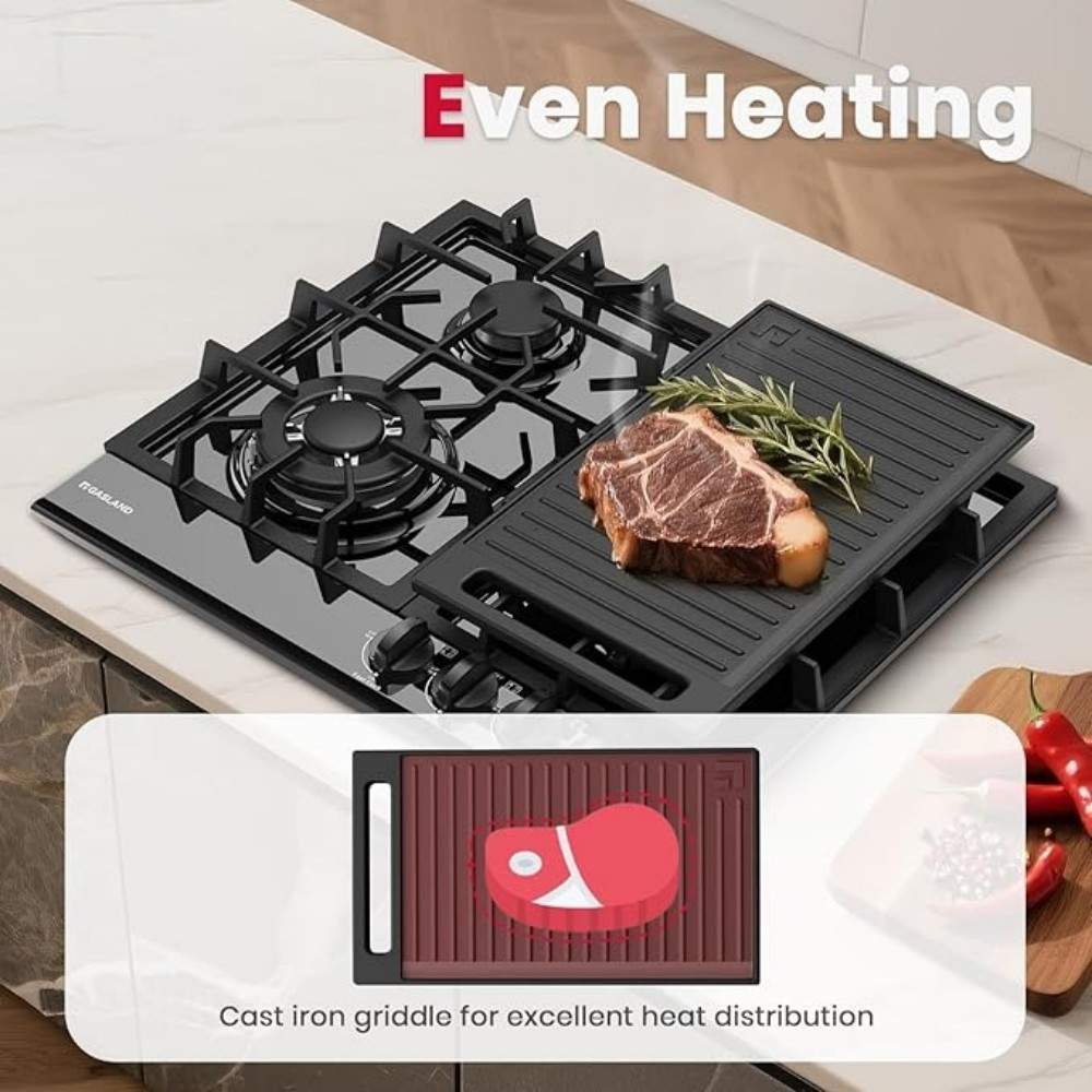 GASLAND 30" 4 Burner Black Enamel Gas Cooktop