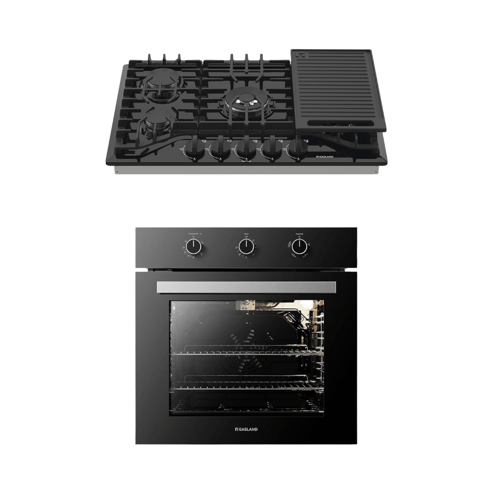 30'' Black Enamel Gas Kitchen Appliance Set