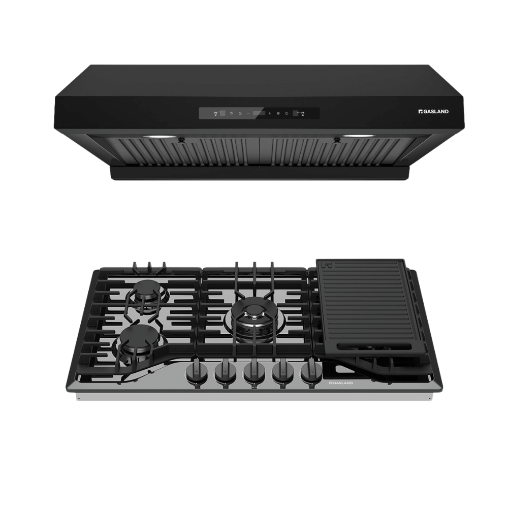 36'' Black Enamel Gas Kitchen Appliance Set