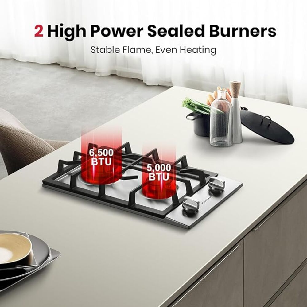 GASLAND 12 Inch 2 Burner Stainless Steel Gas Cooktop for Wholesale