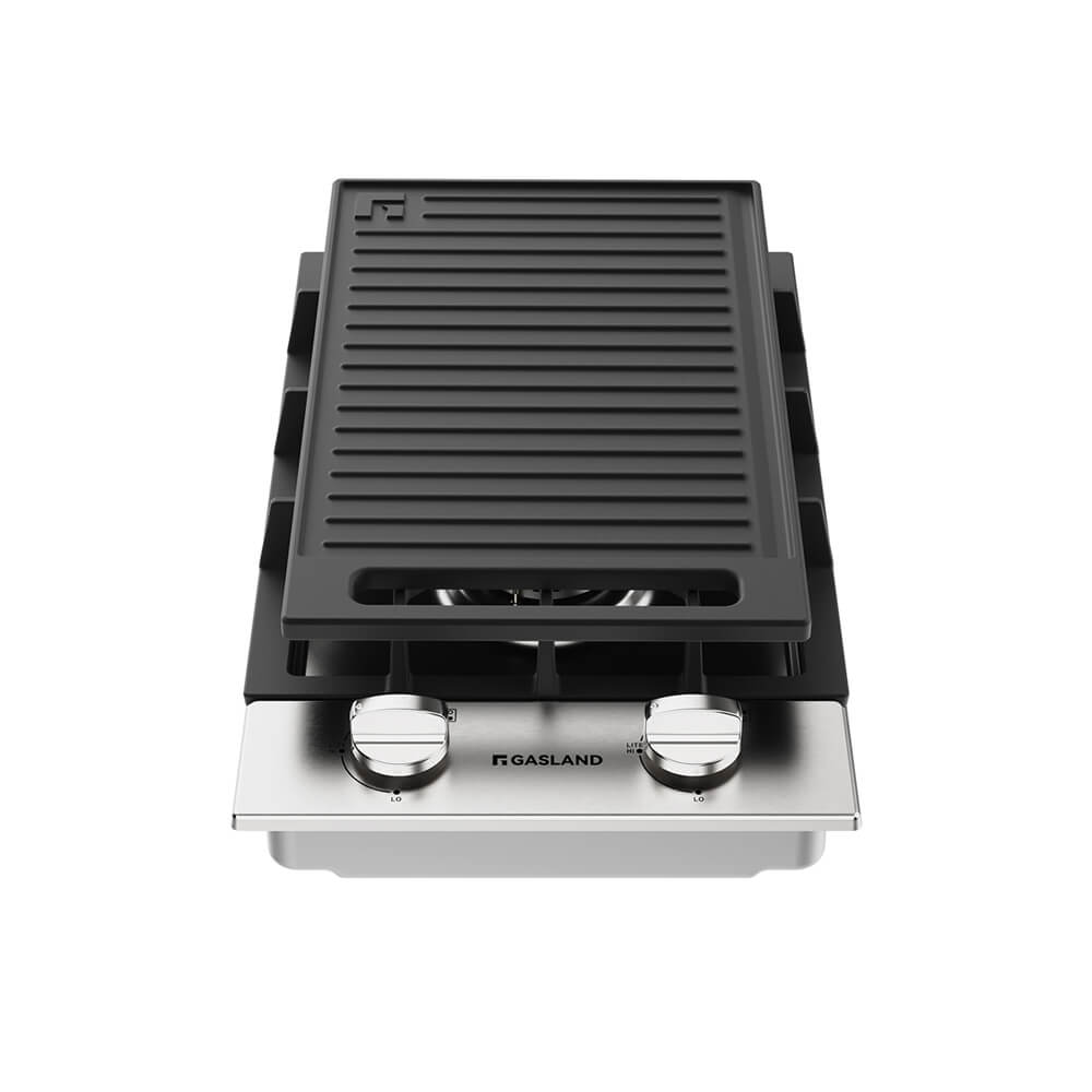GASLAND 12" 2 Burner Stainless Steel Gas Cooktop With Griddle