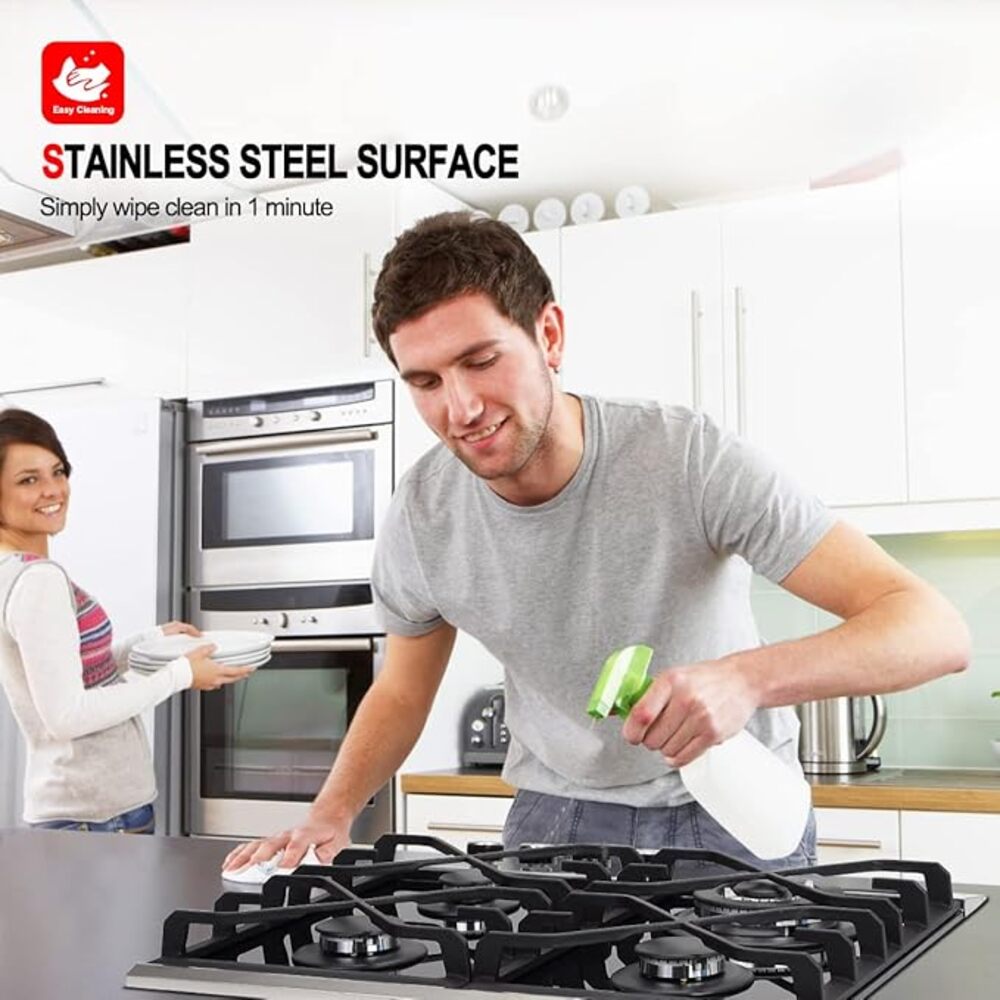 GASLAND 24" 4 Burner Tempered Glass Gas Cooktop