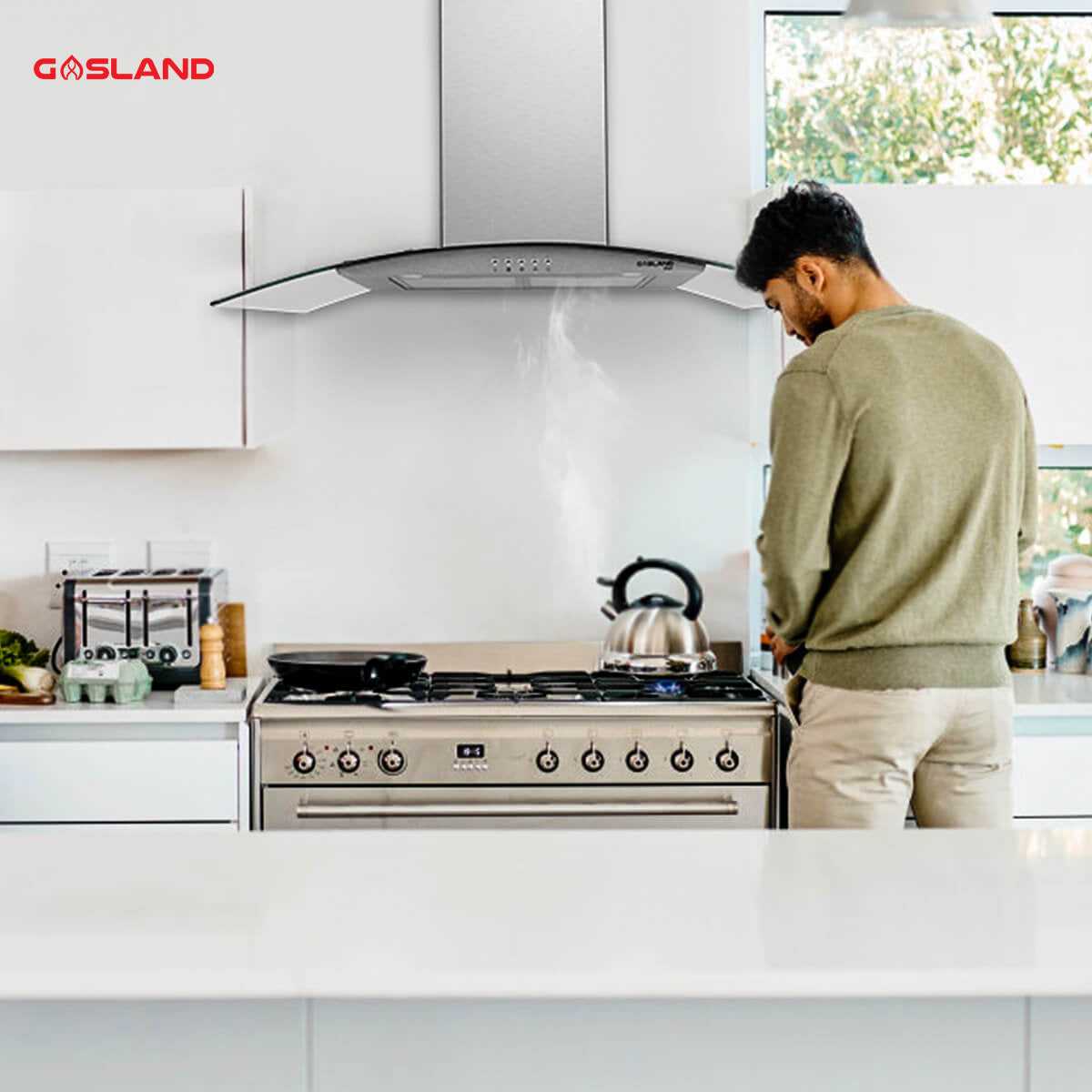 Gasland Chef 36''Wall Mount Vent Hood with Tempered Glass -Push Button Control-Stainless Steel