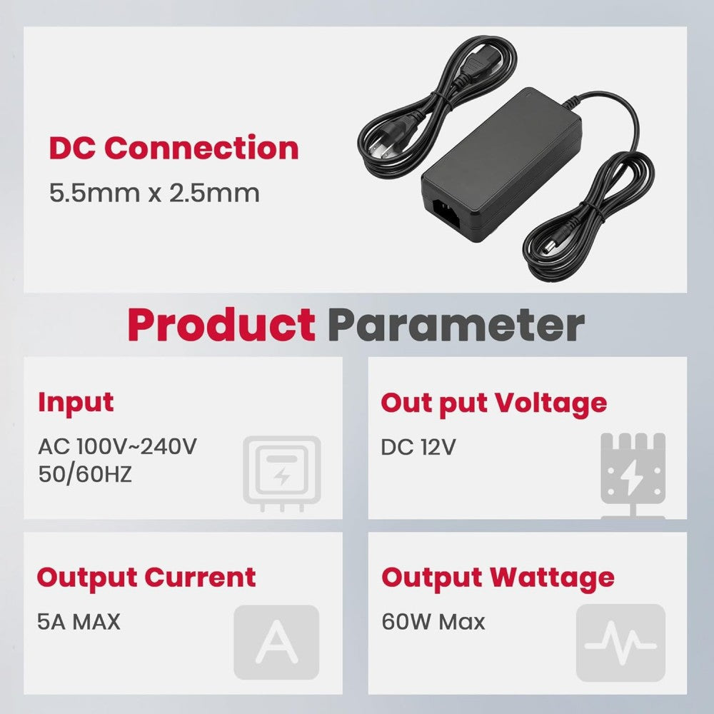 GASLAND DC 12V 5A Power Supply Adapter for G3 Series