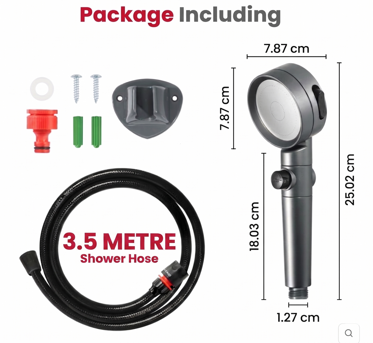 High-Pressure Shower Head with 11.48FT Long Hose
