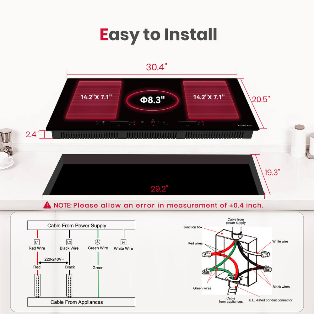 GASLAND 30" 5 Burner Sensor Touch Control Induction Cooktop