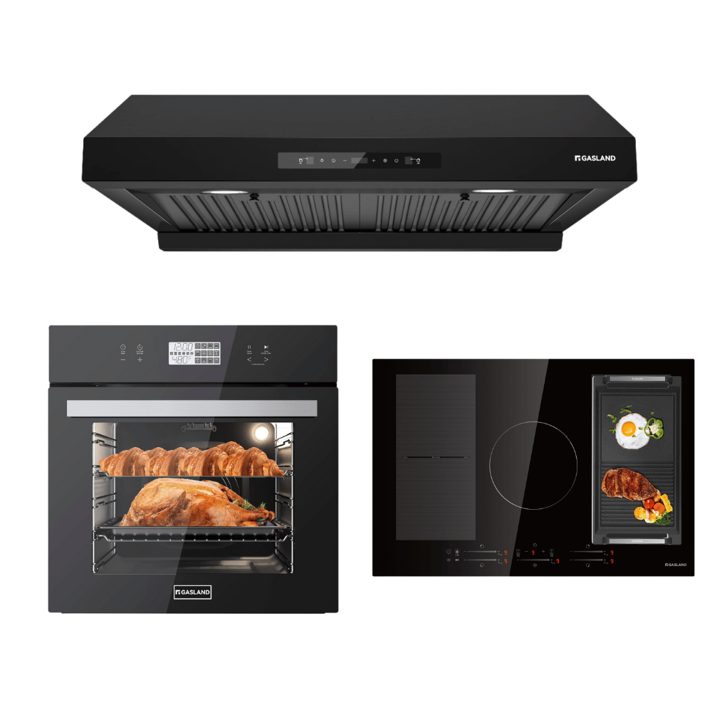 30'' Black Induction Kitchen Appliance Set