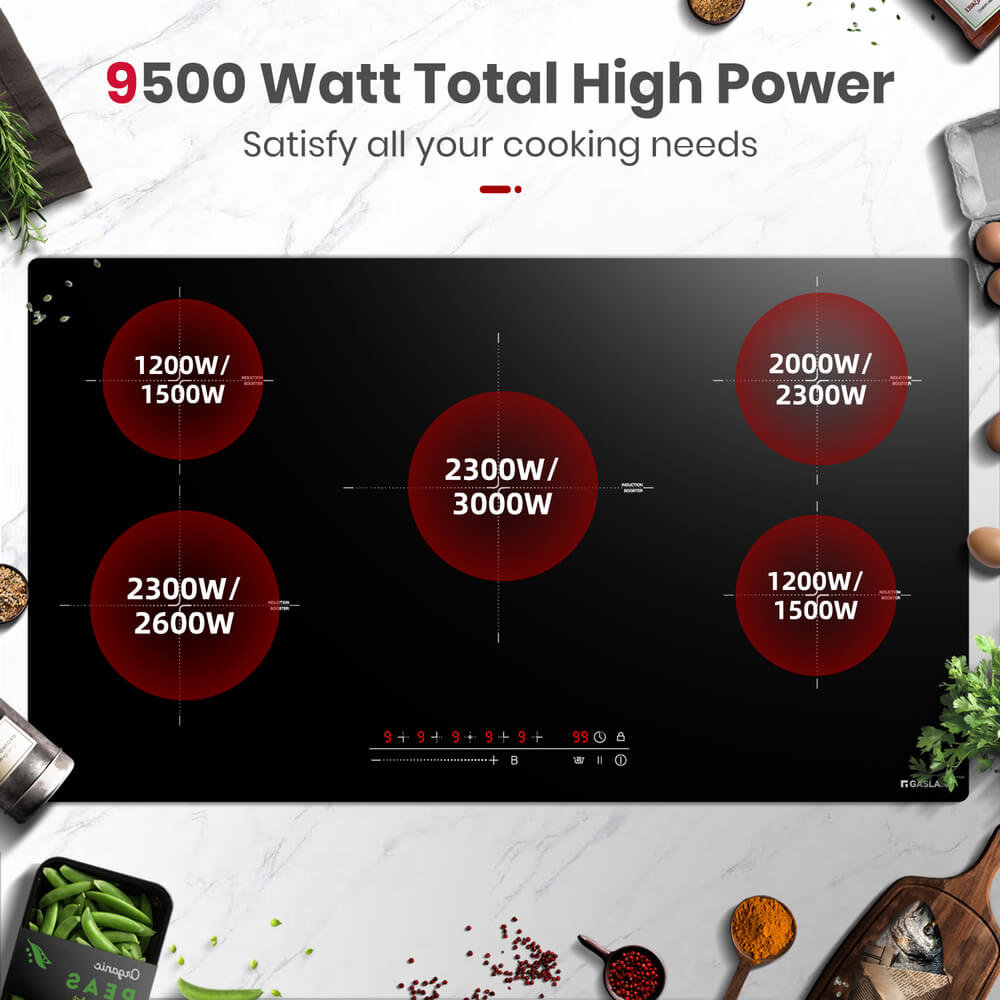 GASLAND 36 Inch 5 Boost Burner Slider Control Induction Cooktop for Wholesale