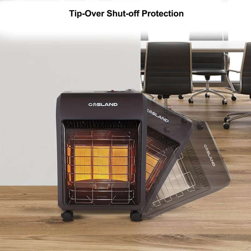 GASLAND MHA18BN Propane Heater with LP Regulator Hose, 18,000 BTU Warm Area up to 450 sq. ft Ultra Quiet Portable LP Gas Heater - Brown