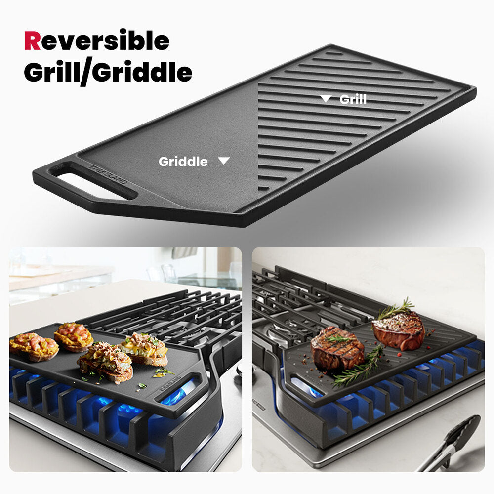 GASLAND MASTER 36" 5 Burner Stainless Steel Professional Gas Cooktop with Griddle