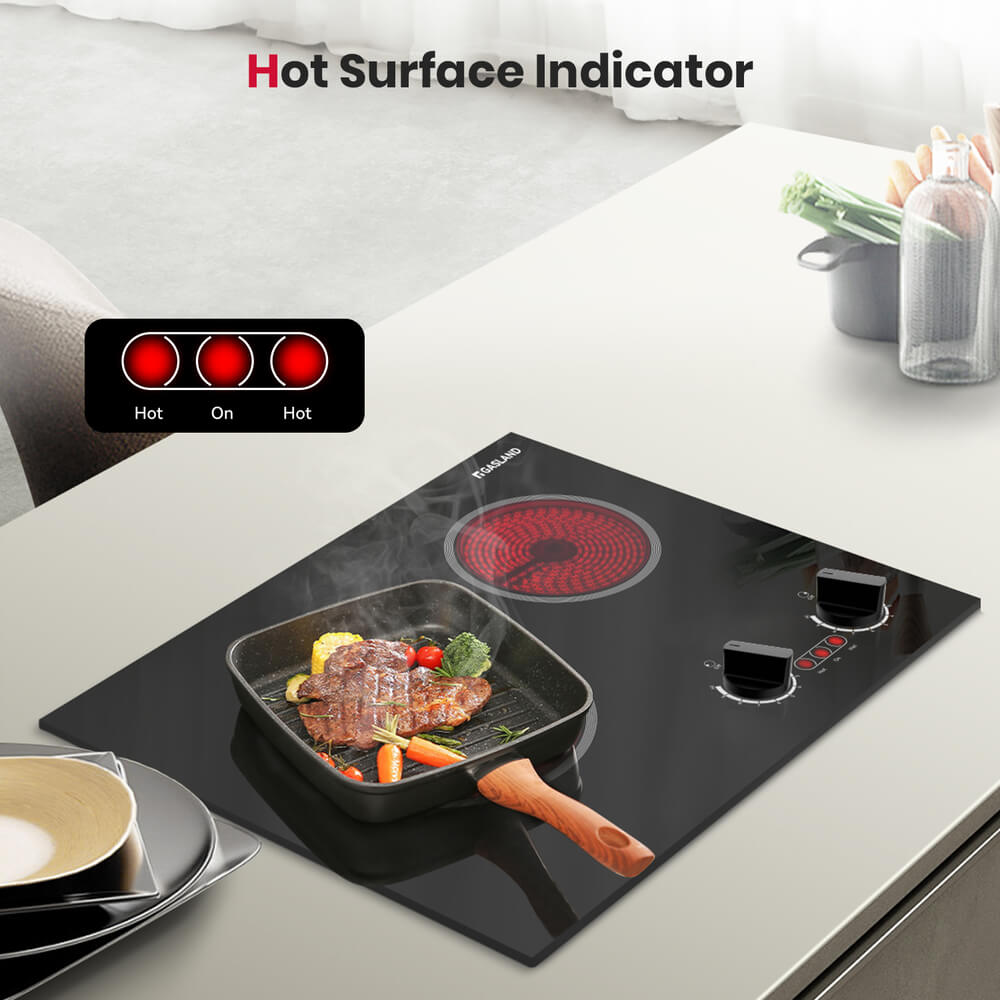 GASLAND 21 Inch 2 Burner Pro-Style Knob Control Ceramic Electric Cooktop for Wholesale