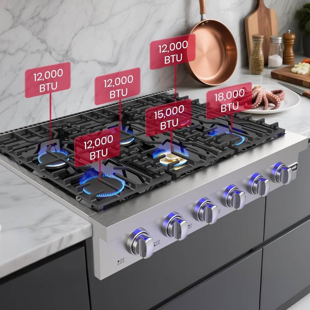 GASLAND 36" 6 Burner Professional Gas Rangetop