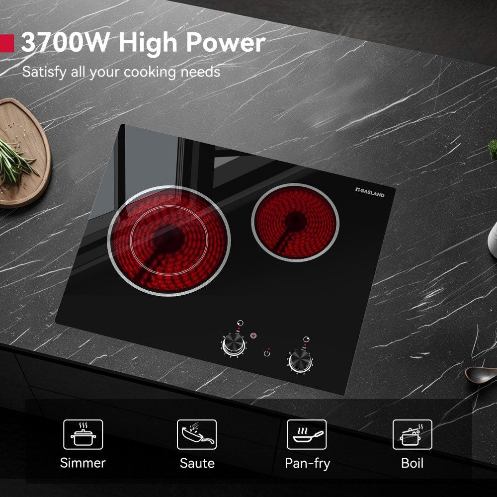 21" 2 Burner Knob Control Electric Cooktop