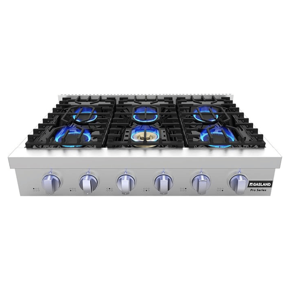 GASLAND 36 Inch 6 Burner Stainless Steel Professional Gas Rangetop for Wholesale