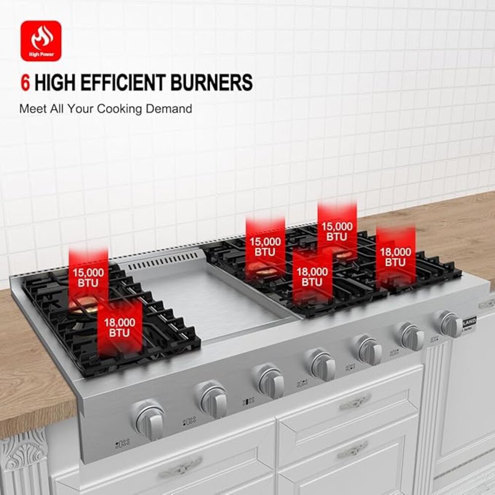 GASLAND 48" 6 Burner Professional Gas Rangetop