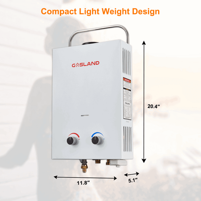 GASLAND 1.32 GPM 5L 34,000BTU Outdoor Portable Tankless Water Heater