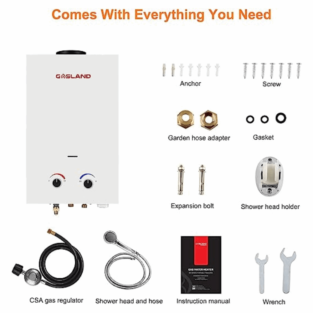 GASLAND 1.32 GPM 5L 34,000BTU Outdoor Portable Tankless Water Heater
