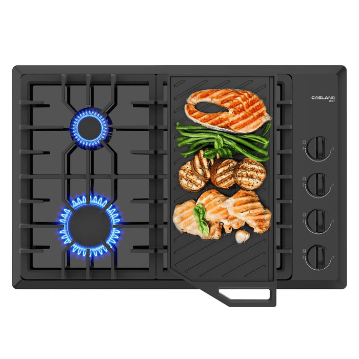 GASLAND 30" 4 Burner Black Enamel Gas Cooktop