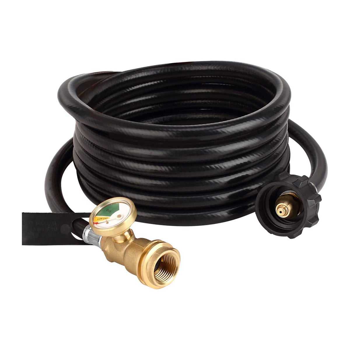 Gasland Chef GASLAND 12 FT Propane Extension Hose with Gauge, Flexible Gas Line with Leak Detector Replacement for Gas Grill, Stove, Heater, Fire Pit and More, Propane Hose, Acme to Male QCC/POL Fittings