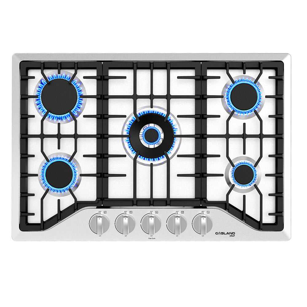 Gasland Chef 30 In. 5 Burner NG/LPG Convertible Stainless Steel Gas Cooktop