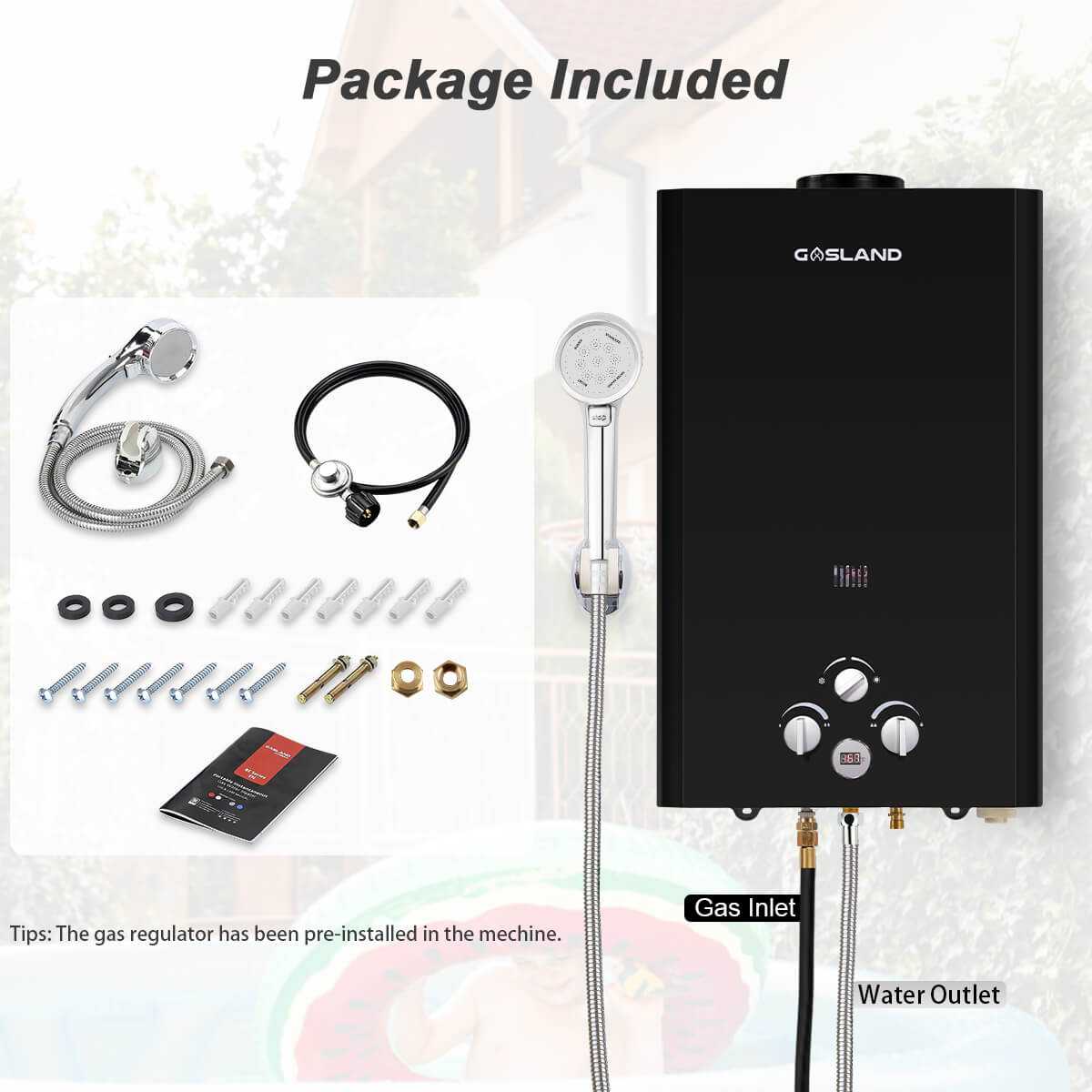 Gasland Chef 16L 4.22GPM Portable Overheating Protection Gas Water Heater