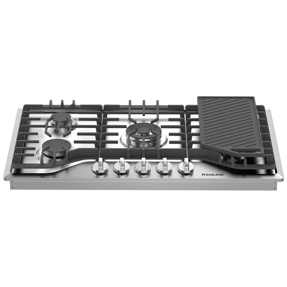36 In Gas Cooktop GASLAND Chef 5 Burner Gas Cooktop with Griddle 36 Inch Stainless Steel ...