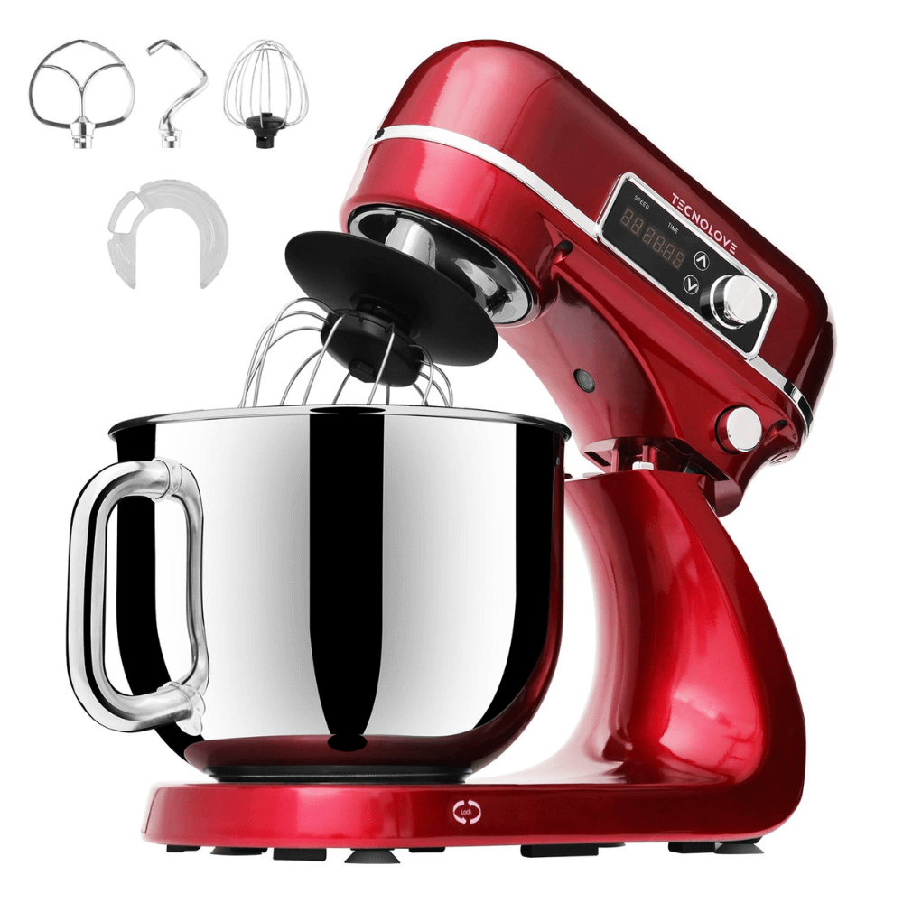 Tecnolove 6-Quart 12-Speed Stand Mixer - All Metal with Mixing Bowl