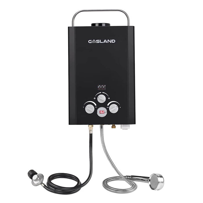 GASLAND 1.58GPM 6L Portable Propane Gas Instant Hot Water Heater - 41,000 BTU Red Digital Screen