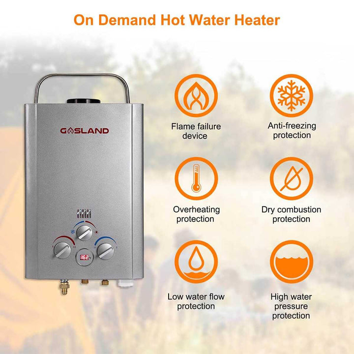 Gasland Chef Outdoor Portable Tankless Water Heater- 1.58GPM 6L - Silver