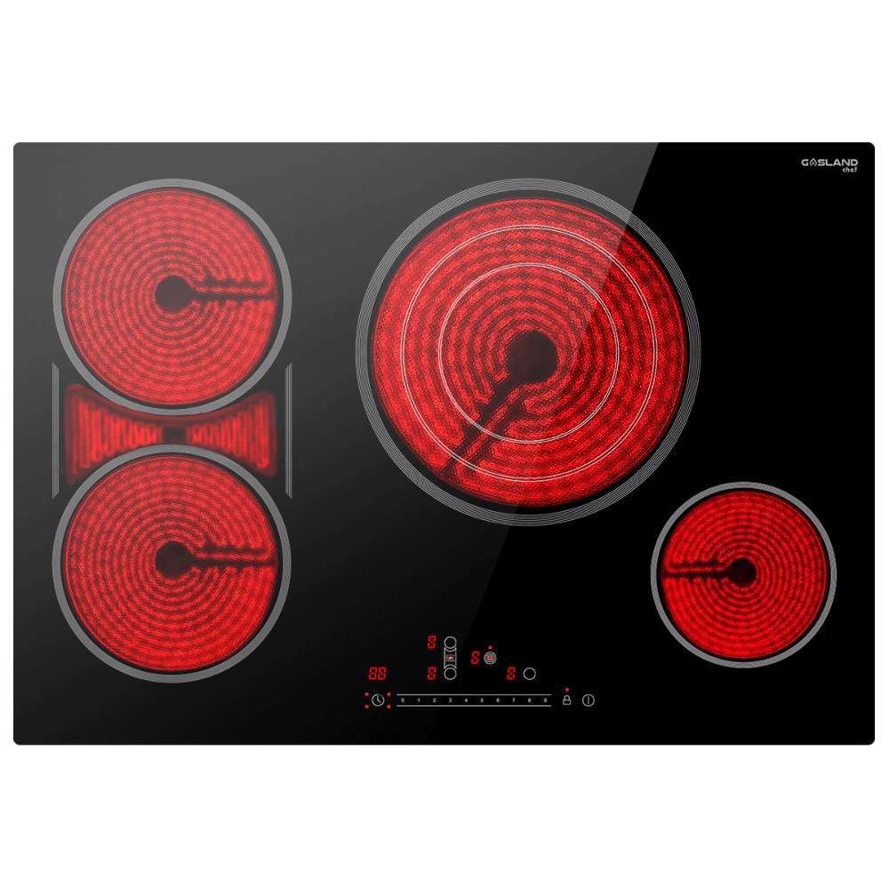GASLAND 30 Inch 4 Burners Built-in Sync Element Slide Touch Control Radiant Ceramic Cooktop