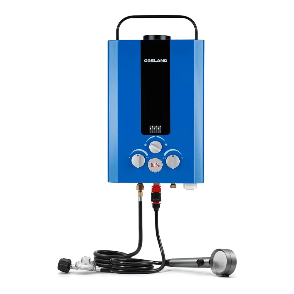 GASLAND 1.58GPM 6L Portable Tankless Digital Screen Propane Gas Water Heater - 41,000 BTU Blue